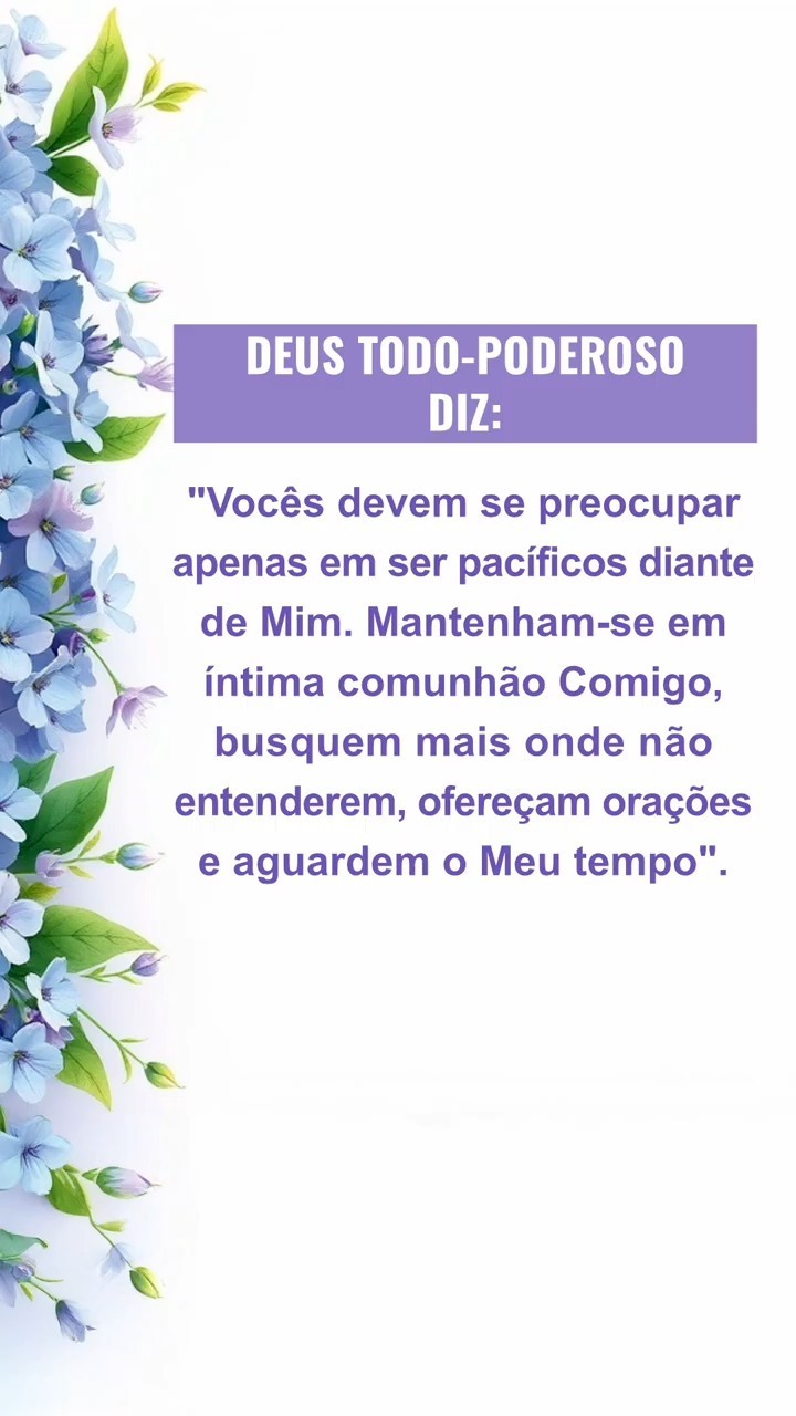 Acalme-se diante de Deus, leia Suas palavras