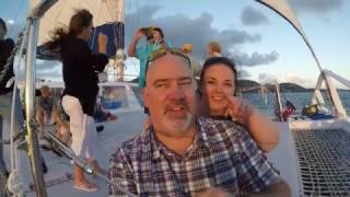 Kieran & Sherri In St. Thomas, Usvi Sunset Catamaran Cruise