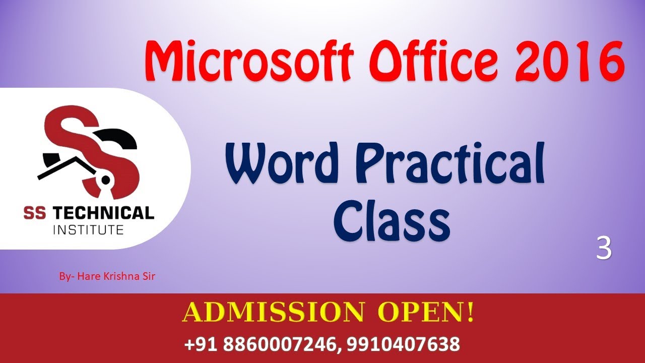 MS WORD 3 Practical - YouTube