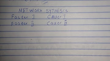 Necessary steps in finding Foster and Cauer form Explained | Network Synthesis. 