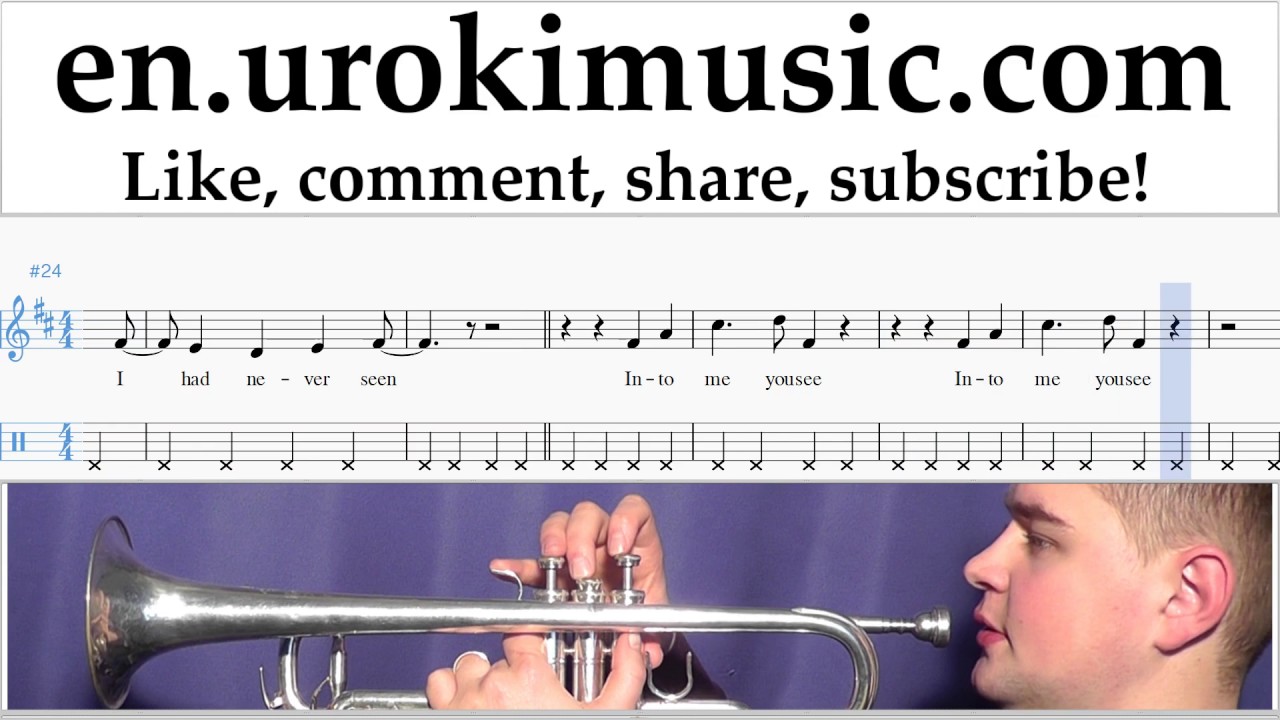 Trumpet lessons Katy Perry Into Me You See Sheet Music Tutorial Part