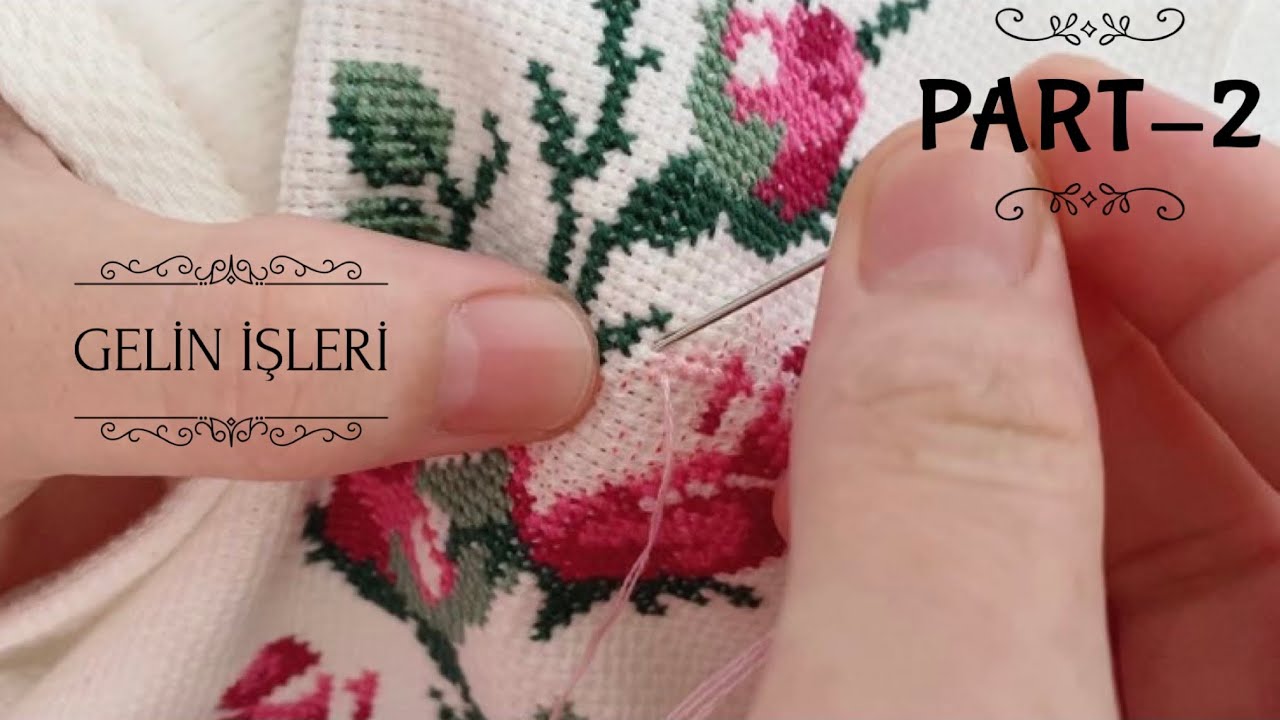 KANAVİCE, GÜLLÜ ETAMİN HAVLU İSLEME | HAND EMBROİDERY