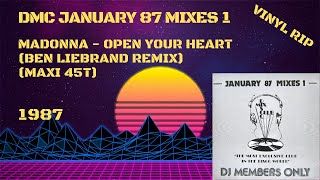 DMC January 87 Mixes 1 - Madonna - Open Your Heart (Ben Liebrand Remix) (1987) (Maxi 45T) Resimi