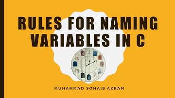 Rules For Naming Variables in C Language ICS Part 2