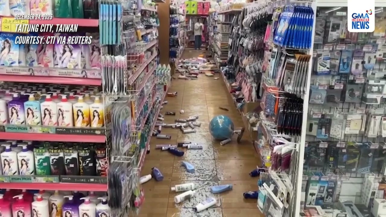 Supermarket surveillance footage shows moment 6.1 magnitude quake hits... | GMA Integrated News