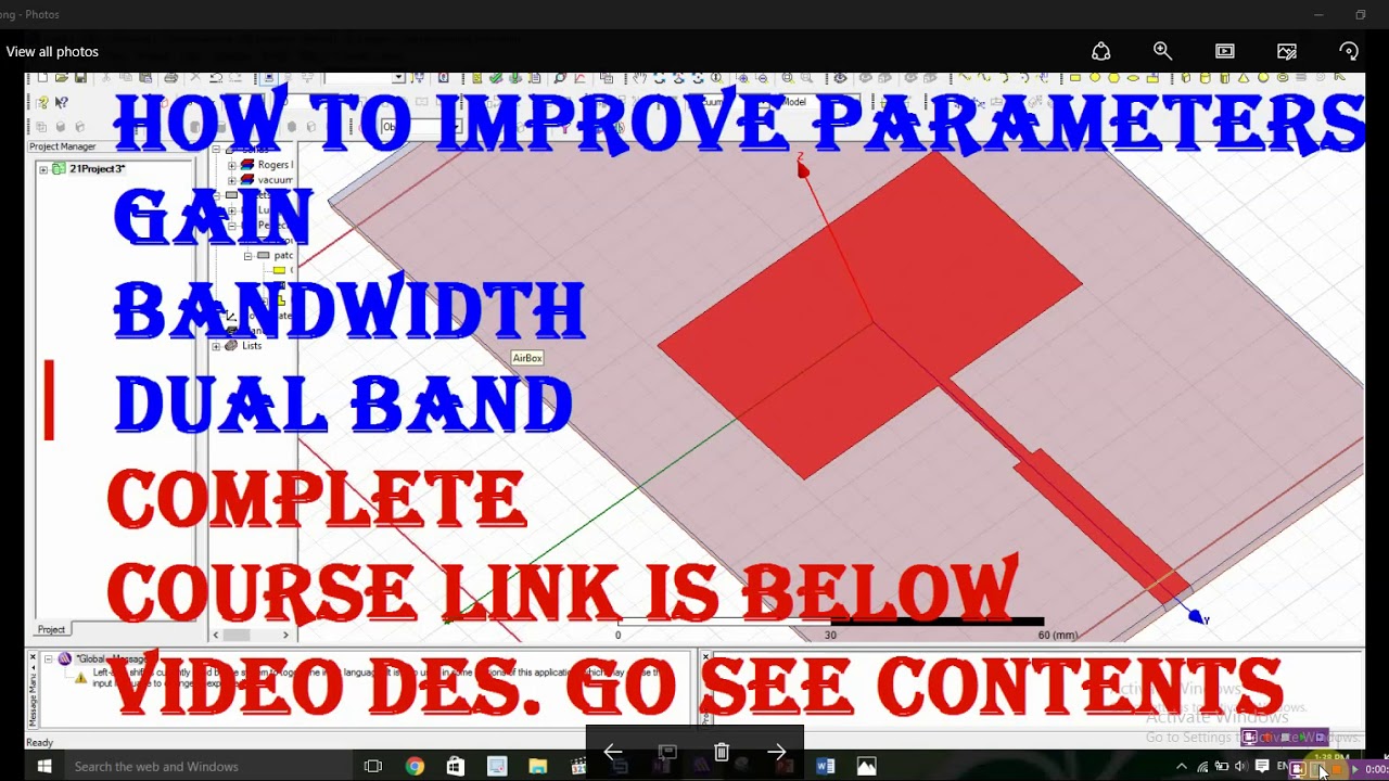 Patch antenna design with edge feeding in hfss | edge fed antenna in ...