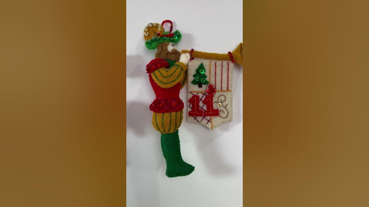 Felt Applique Christmas ornaments - new kit 'Partridge in a pear tree'  Bucilla / Non-coloring video 