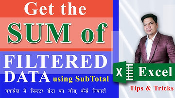 Get the Sum of Filtered Data in Excel | SUBTOTAL Function in Excel @DynamicTechSolution