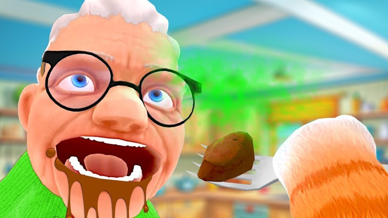 FETTE OMA muss Katzen Kacke ESSEN.. (Katzen VR)