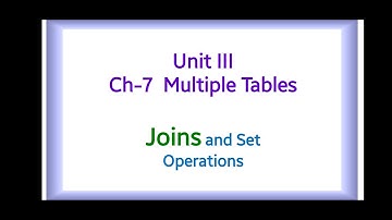 RO - Unit III - Chapter 7 - Joins