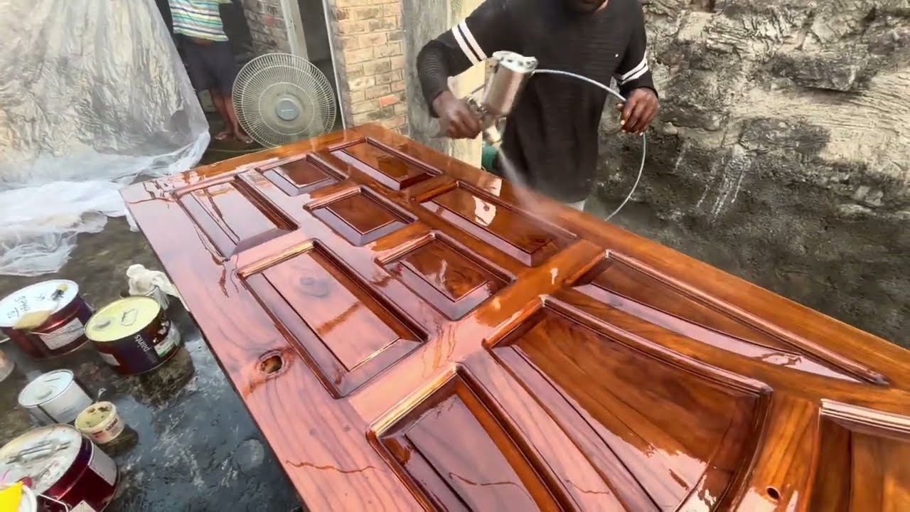 Asian Pu Polish Full Glass exterior Pu Polish Brown Colour Finish Pu Polish How to 2024