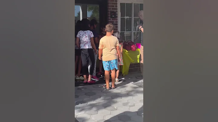 Kids lining up for their raffle tickets!