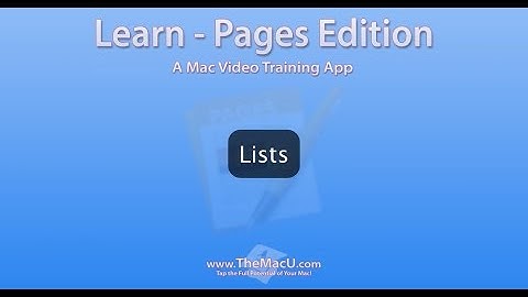 Pages for Mac Tutorial: Creating Lists