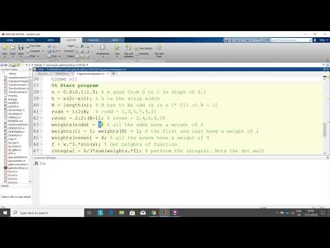Numerical Integration in Matlab using trapezium and simpsons rule