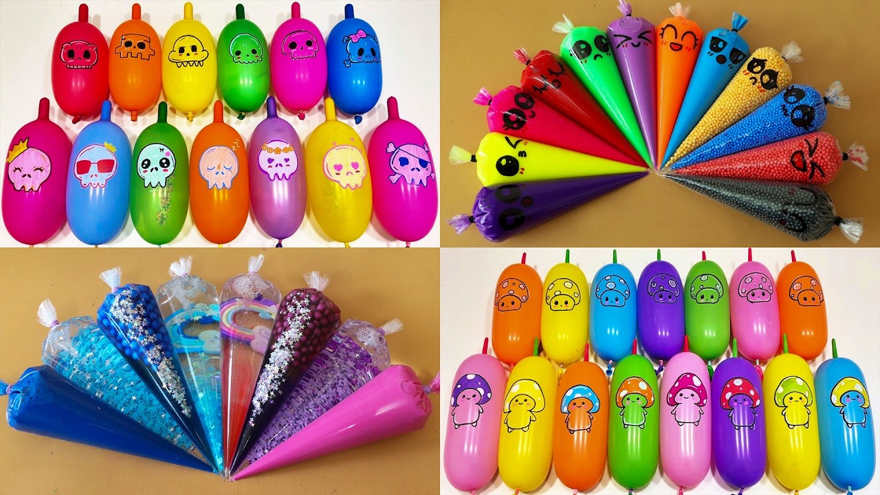Making Slime with FUN BALLOONS and Piping Bags! Most Relaxing Slime Video#ASMR #549