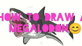 DRAW a MEGALODON step by Step😊 screenshot 4