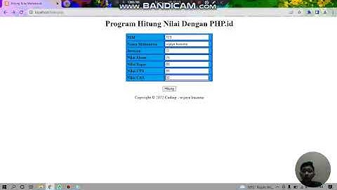 "MENGHITUNG NILAI MAHASISWA MENGGUNAKAN PHP"
