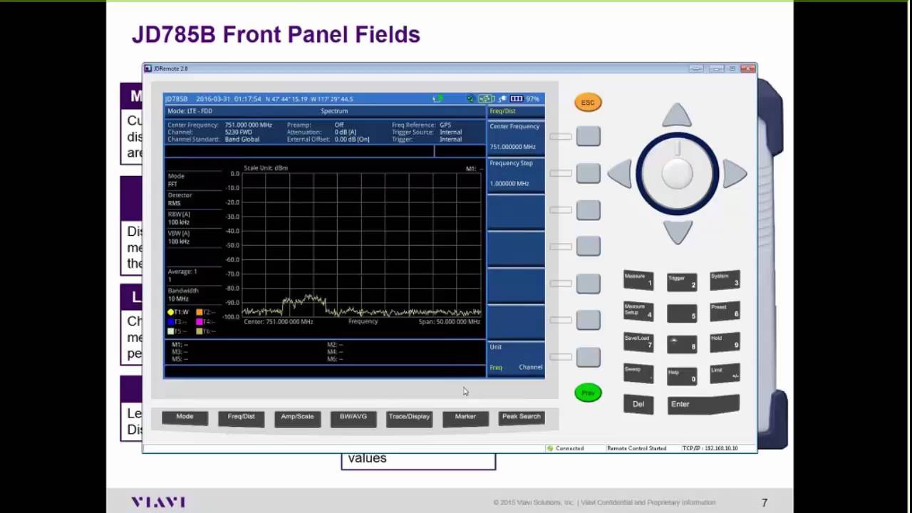 VIAVI CellAdvisor - JD785 Front Panel Navigation and Power Measurements