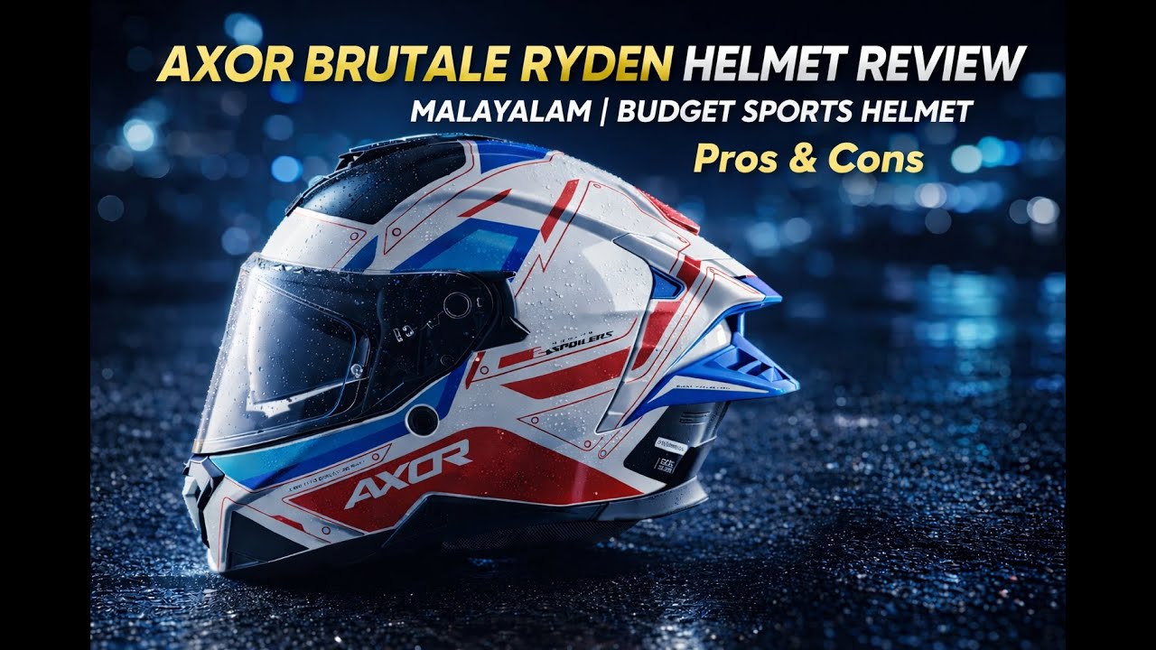 🏍️ AXOR BRUTALE RYDEN HELMET REVIEW 🔥 – MALAYALAM | BUDGET SPORTS HELMET | PROS & CONS