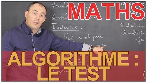 Algorithme : le test - Tous niveaux - Maths - Les Bons Profs
