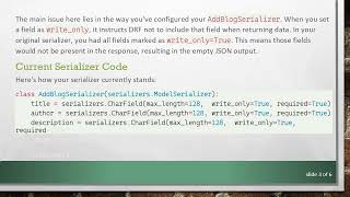 Resolving the Empty JSON Issue in Django REST Framework for Blog Retrieval