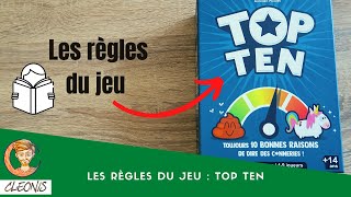 Les règles du jeu : Top Ten