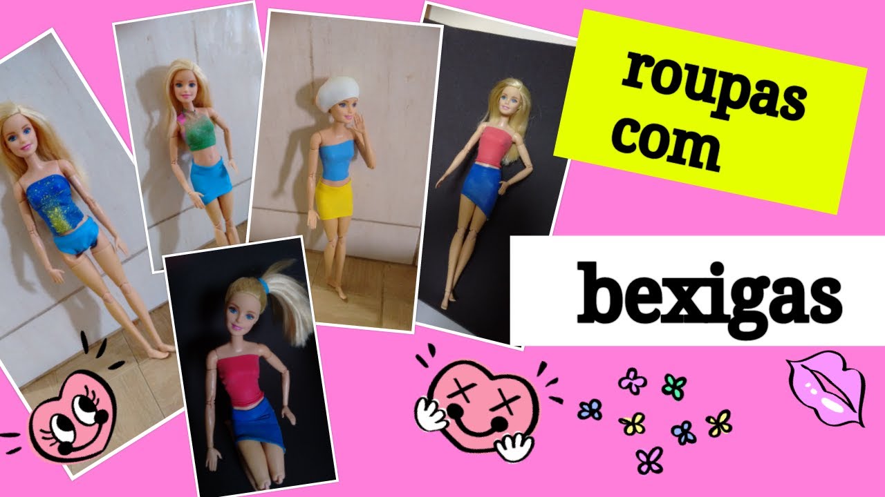 Como fazer roupa de academia para Barbie com bexigas. 