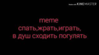 meme спать,жрать,играть, в душ сходить погулять