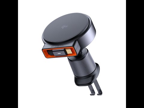 Автомобільний тримач з бездротовою зарядкою та висувним кабелем Mcdodo Qi2 CH-0090, видео 1