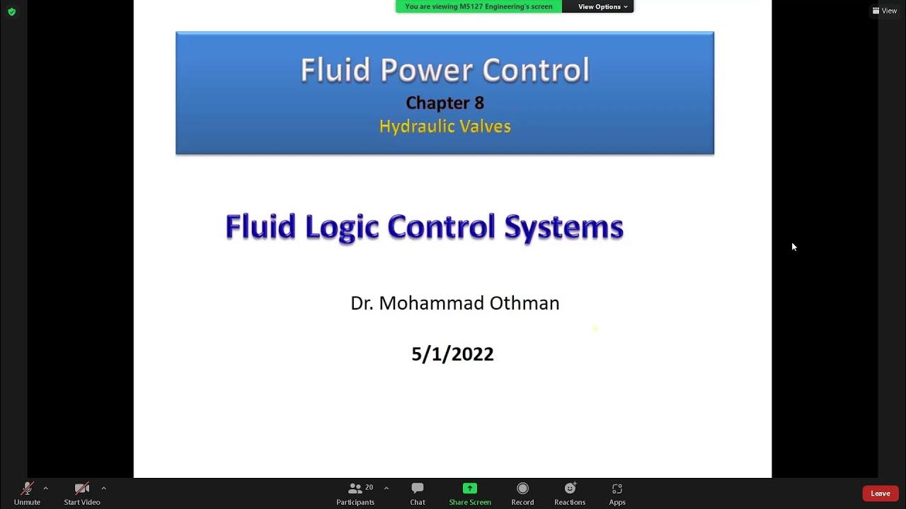 Fluid Power Control Wed 5 1 2022 YouTube