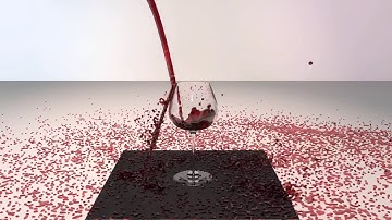 Cinema 4D + Realflow simple wineglas animation