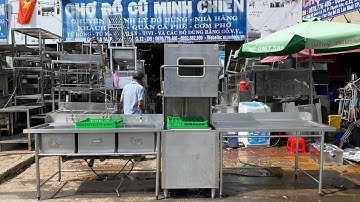 Trọn bộ máy rửa chén bát công nghiệp DOLPHIN - Hàn Quốc dùng điện 3 pha | Liên hệ 0978 776 485