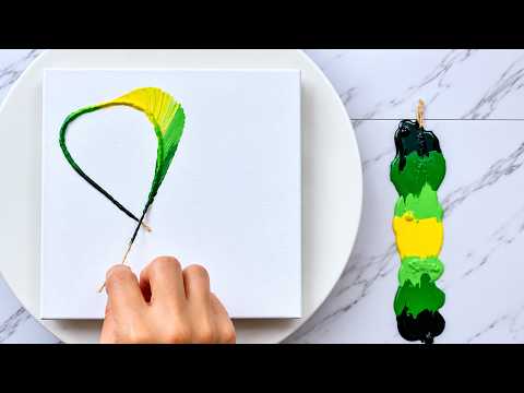 Painting a Four-Leaf Clover with Jute String | Easy Acrylic Painting for Beginners