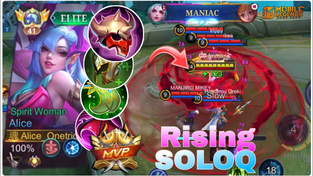How To Hyper Carry With Revamp Alice | MLBB Rising | Best Alice Build ...