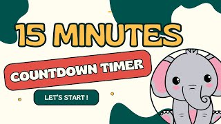 ELEPHANT COUNTDOWN ! 15:00 🐘 timer from 15 minutes to zero in minutes and seconds / 900"' - 0