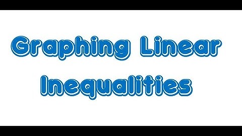 Graphing Linear Inequalities