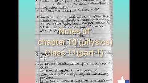 Quick Notes of chapter 10 physics class 11(part 1) #ncert #shorts #term2