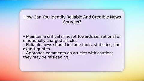 How Can You Identify Reliable And Credible News Sources? - Everyday-Networking