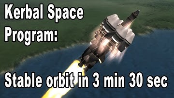 Kerbal Space Program speed run: Stable orbit and splashdown in 8:25