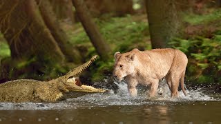 Can Crocodile Eat A Giant Lion ?