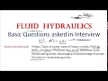 Interview /Fluid Hydraulics/Characteristic Curve/NPSH/Cavitation/Priming