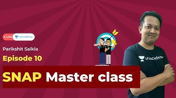 Target SNAP Exam 2021 | Master Class |10| CAT | Parikshit Saikia