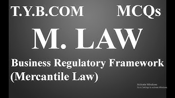MCQ || TYBCOM || SPPU || Business Regulatory Framework ||  (Mercantile Law) ||