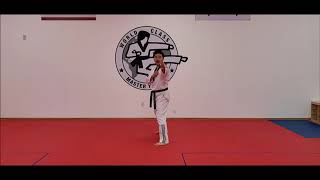 Little Tigers Red Stripe Belt Kick (Green Tip)