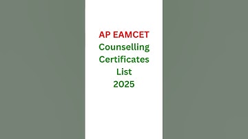 AP EAMCET Counselling Certificates list 2025 | AP EMCET Counselling Certificates 2025