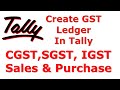How to create Gst Ledger in Tally.ERP9 CGST, SGST, IGST, Sales and Purchase Ledger Creation in Tally