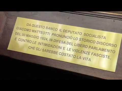 Video Camera, scoperta targa allo scranno di Matteotti
