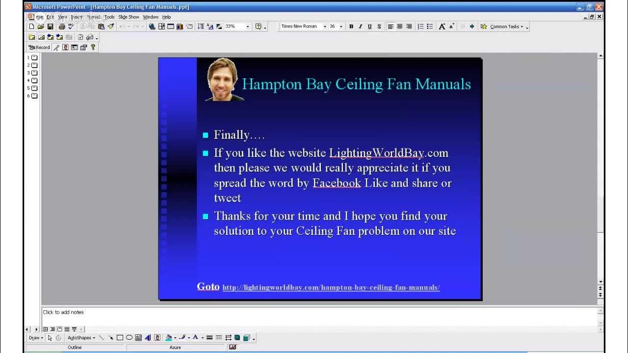 Hampton Bay Ceiling Fan Manuals - YouTube
