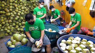 Brilliant skill! Coconut and Thai Fruit Cutting Masters