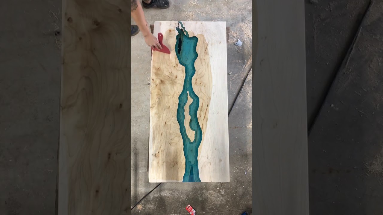 LIVE EDGE TABLE Epoxy River Table Osmo Oil Application YouTube